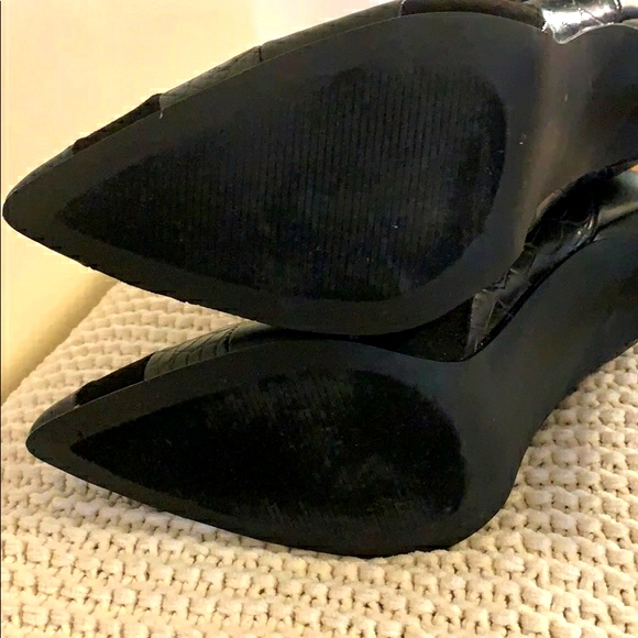 JUST FAB black stiletto pointed toe boots size 7.5 - Picture 6 of 7